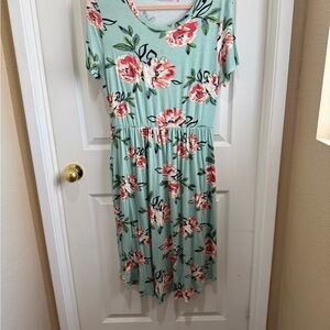 Floral Green Midi Dress